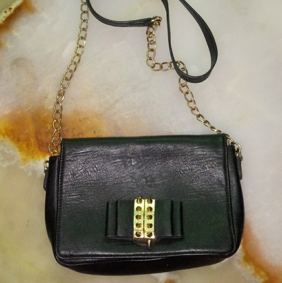 🪶 black faux leather spike forever21 pu - Picture 1 of 5